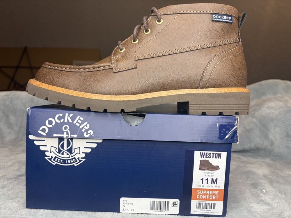 Dockers Supreme Comfort Chestnut Brown Chukka Ankle Boots Lace-Up US 11 M